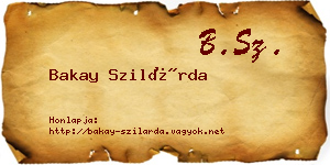 Bakay Szilárda névjegykártya